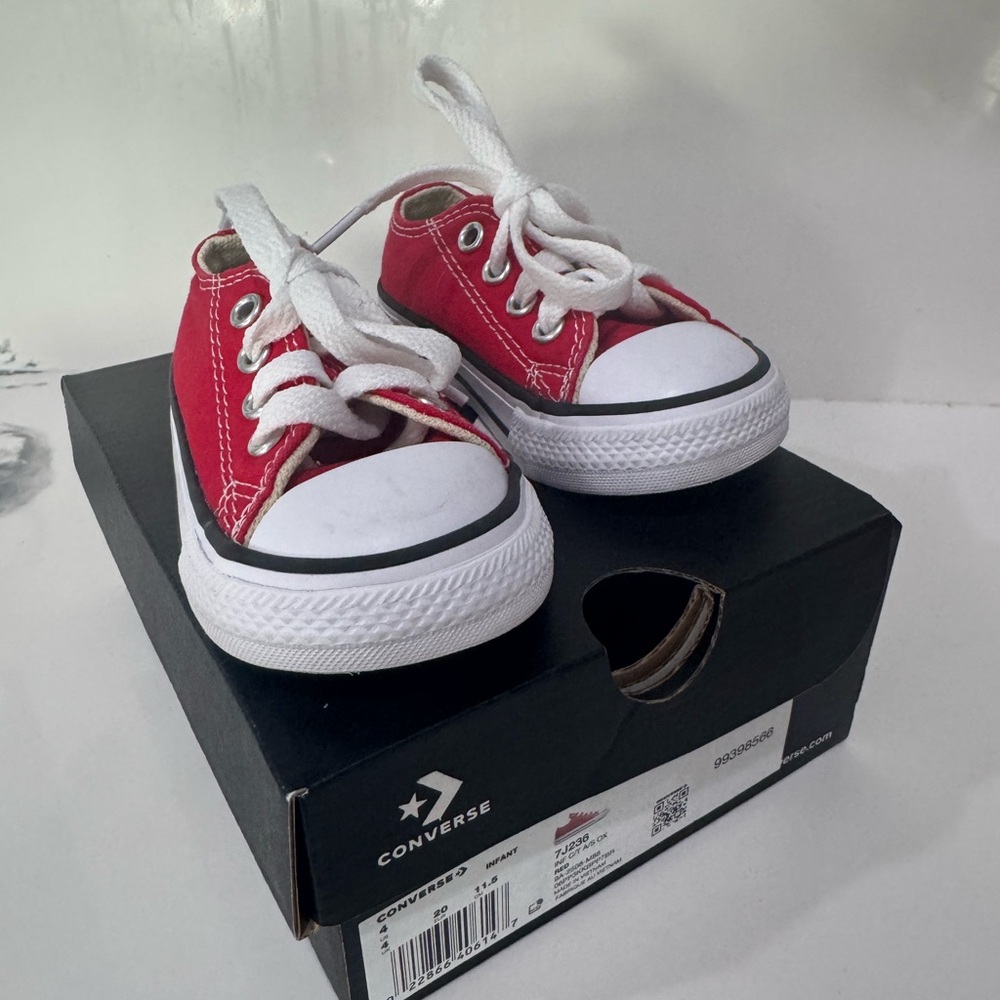 Converse Kids Red and White Sneakers